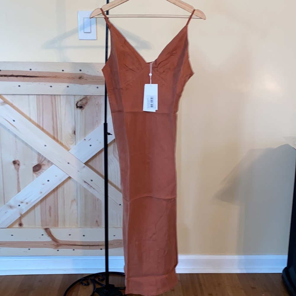 Keepsake Midi Dress In Rust - Picture 11 of 12